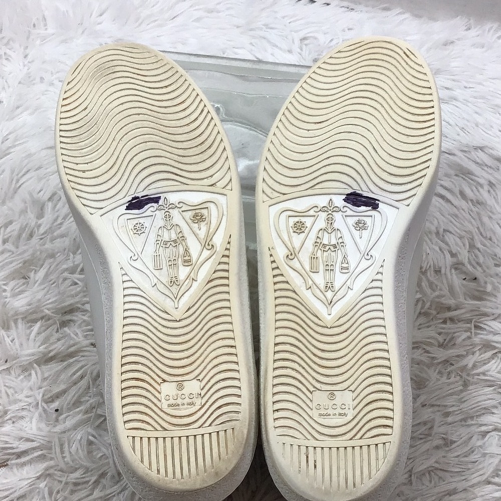 Gucci mens Ace White Leather Sneakers - Picture 8 of 12